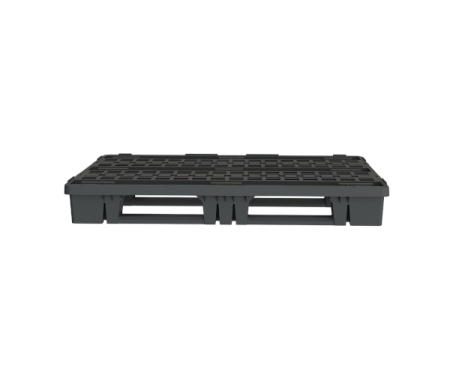 Пластиковый паллет 1200x800x153 мм перфорированный на 3 полозьях с бортиком